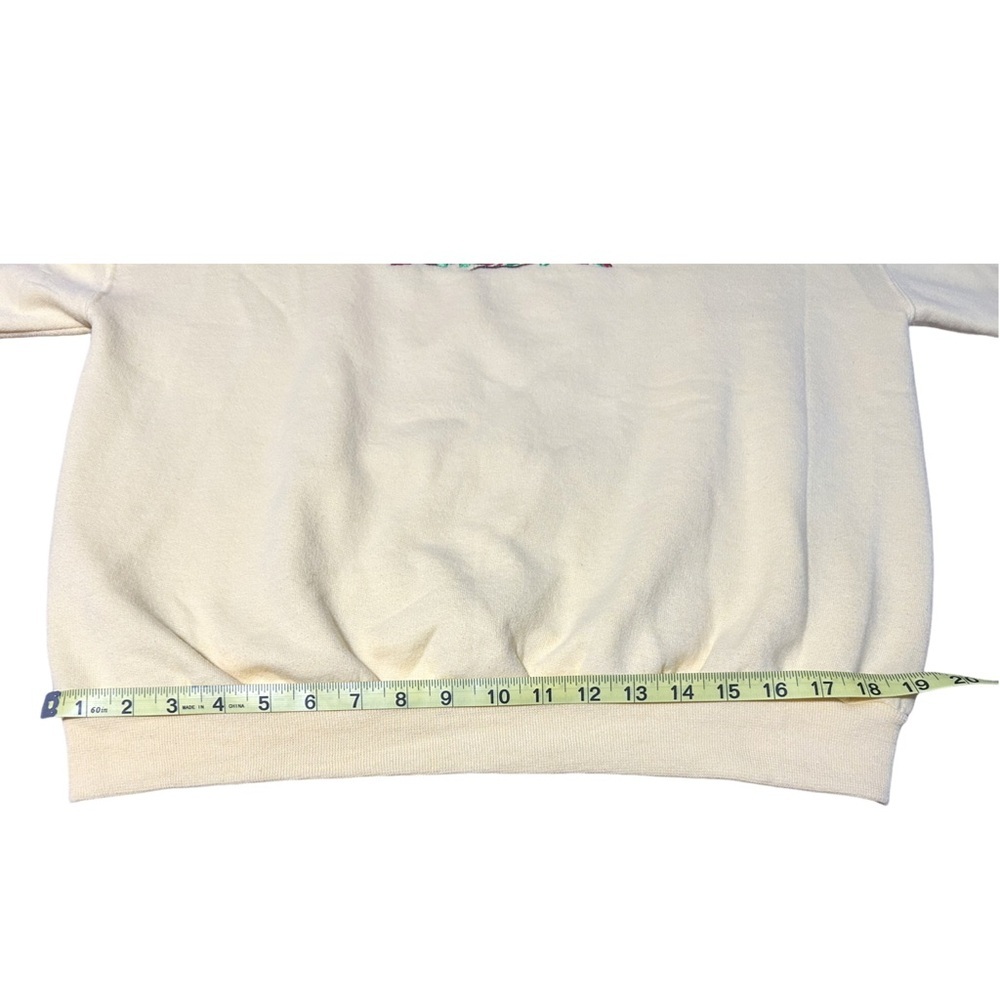 Jerzees Vintage Cardinal Embroidered Sweatshirt Large Yellow Cozy Cottagecore - Picture 7 of 10